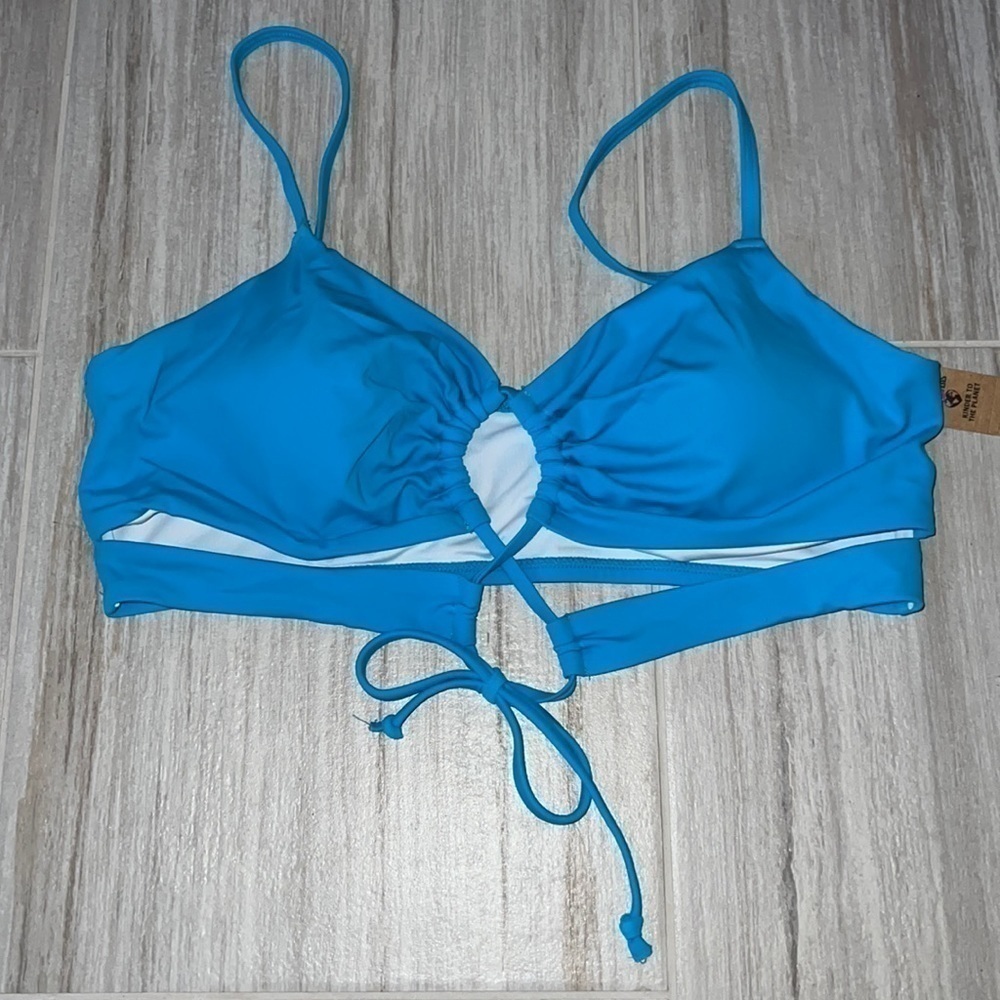 VS Pink swim Blue cutout bikini top size XL